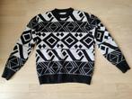 Sweater / Trui met patroon Koreaanse stijl zwart/wit, Maat 48/50 (M), Zwart, Jian You, Ophalen of Verzenden