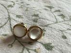 Vintage Gouden Oorbellen met Maansteen, Sieraden, Tassen en Uiterlijk, Oorbellen, Ophalen of Verzenden, Met edelsteen, Knopjes of Stekers