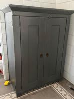 Vintage diepe houten kast met planken en vakken, Huis en Inrichting, Kasten | Overige, Ophalen, Gebruikt