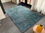 Vloerkleed hoogpolig 240 x 160 cm, Ophalen, Blauw, 150 tot 200 cm, 200 cm of meer