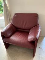 Leolux fauteuil rood leer, Huis en Inrichting, Fauteuils, Ophalen, Gebruikt, 75 tot 100 cm, Leer