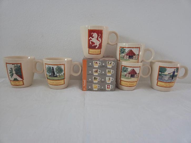 Overijssel Twente supermarktactie C1000 C-1000 6x mok beker, Verzamelen, Supermarktacties, C1000, Ophalen of Verzenden