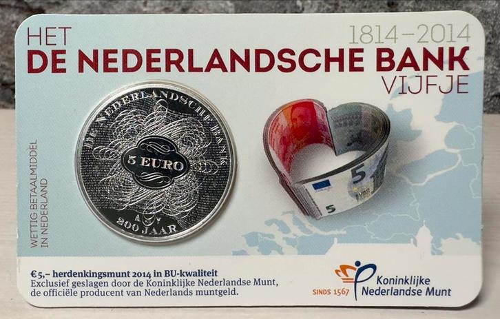 Nederlandse Bank Vijfje BU Coincard, Postzegels en Munten, Munten | Nederland, Losse munt, Euro's, Ophalen of Verzenden