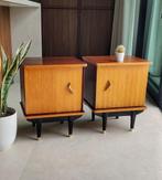 Prachtige set vintage nachtkastjes, Ophalen, Gebruikt, 50 tot 100 cm, Rond