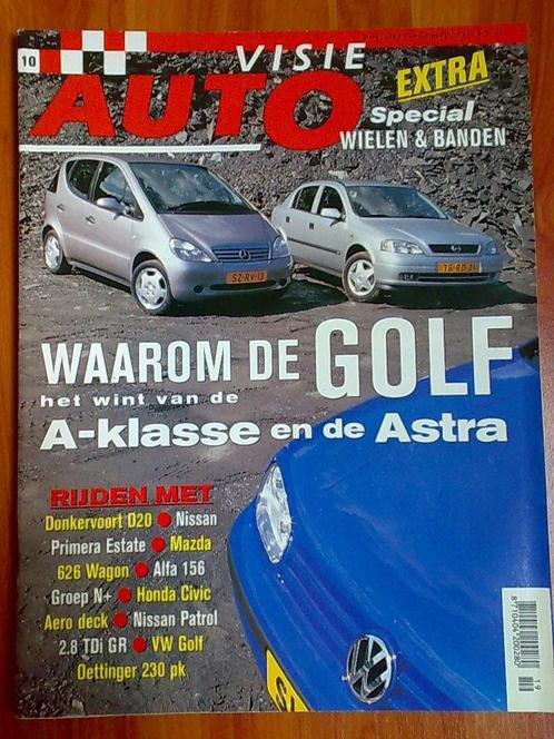 AutoVisie: VW Golf 4, Opel Astra G, Mercedes A 160, Alfa 156, Boeken, Auto's | Folders en Tijdschriften, Gelezen, Algemeen, Ophalen of Verzenden
