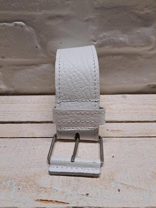 Brede riem wit 75, Kleding | Dames, Riemen en Ceinturen, Zo goed als nieuw, Tailleriem, Minder dan 80 cm, 5 cm of meer, Wit, Echt leder