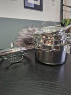 BK pannenset, Huis en Inrichting, Ophalen of Verzenden, Gebruikt, Rvs, Pannenset