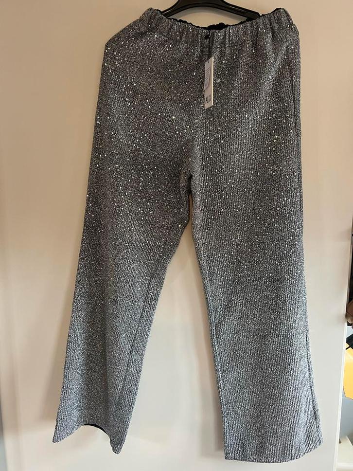 Alix the Label Glitter Broek -, Kleding | Dames, Broeken en Pantalons, Nieuw, Maat 36 (S), Grijs, Lang, Ophalen of Verzenden