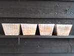 Houten bakjes/v plantjes oid4 x white wash/ samen € 5.00, Tuin, Minder dan 30 cm, Minder dan 60 cm, Vierkant