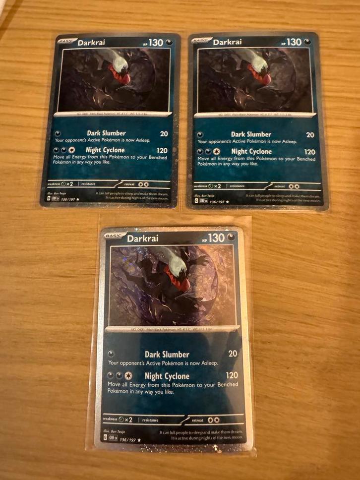 Darkrai Cosmic Holo - Zeldzame Pokémonkaart, Hobby en Vrije tijd, Verzamelkaartspellen | Overige, Zo goed als nieuw, Losse kaart