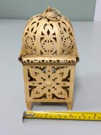 Vintage Metalen Arabische Marokkaanse Lantaarn Kaarsenhouder, Crème, Ophalen of Verzenden, Zo goed als nieuw, H