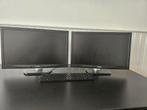 2x Philips monitoren + Toetsenbord, Computers en Software, Ophalen, Gebruikt, IPS, In hoogte verstelbaar