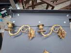 set antieke messing wand kaarsen standaard beweegbaar 1902, Antiek en Kunst, Ophalen of Verzenden, Koper of Brons
