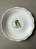 Vintage fine bone China porseleinen bordje koolmees, Ophalen of Verzenden