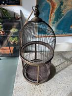 Antieke houten en metalen vogelkooi – uit Frankrijk, Antiek en Kunst, Curiosa en Brocante, Ophalen