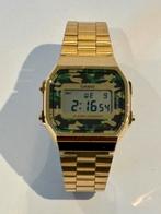 Casio A168WEGC-5 Camo Gold Digital incl. doos & aankoopbon, Ophalen of Verzenden, Gebruikt, Zwart, Android