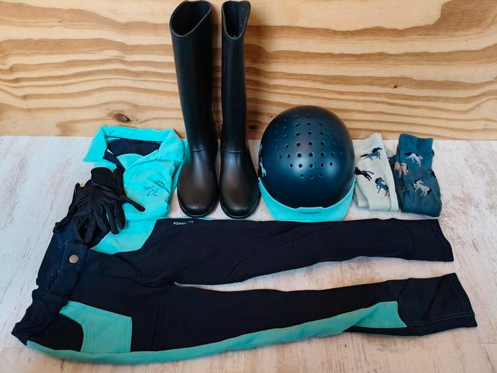 Complete set paardrij spullen kind 8 - 10 jaar, Dieren en Toebehoren, Paardrijkleding, Zo goed als nieuw, Overige typen, Overige soorten