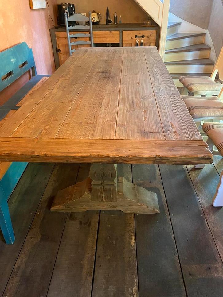 Kloostertafel, Huis en Inrichting, Tafels | Eettafels, Zo goed als nieuw, 50 tot 100 cm, 200 cm of meer, Rechthoekig, Ophalen