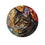 Vintage aluminium ronde bordjes Katten (20x20cm), Huis en Inrichting, Woonaccessoires | Wanddecoraties, Ophalen of Verzenden, Nieuw