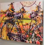 Jack liemburg - hollandse liefde schilderij fiets tulpen, Ophalen of Verzenden