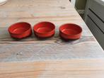 3 leuke oude retro/vintage oranje/bruine schaaltjes., Ophalen of Verzenden