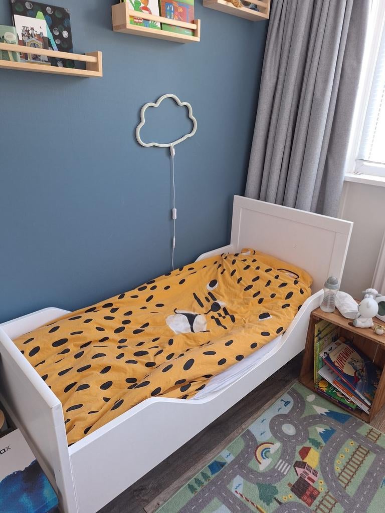 Bobita peuterbed wit hout 70x150, Ophalen, Gebruikt, 70 tot 85 cm, 140 tot 160 cm