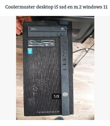 Coolermaster i5 desktop met nieuwste Windows 11 beschikbaar voor biedingen