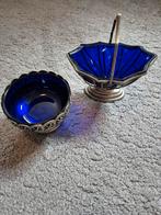 blauw glas en zilver, Antiek en Kunst, Antiek | Goud en Zilver, Ophalen, Zilver