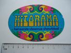 sticker oud HITORAMA Belgie vintage showblad vlaams retro, Verzenden, Zo goed als nieuw, Bedrijf of Vereniging