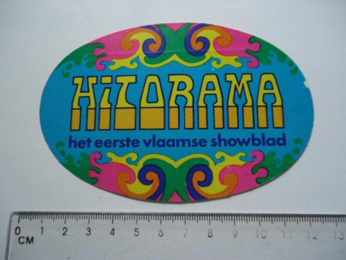 sticker oud HITORAMA Belgie vintage showblad vlaams retro, Verzamelen, Stickers, Zo goed als nieuw, Bedrijf of Vereniging, Verzenden