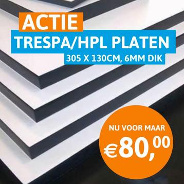  Hpl - platen  1300 x 3050 € 100 , ( 6 mm ) aanbieding!