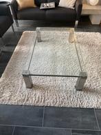 glazen salontafel met rvs (z.g.a.n.), Huis en Inrichting, Ophalen, 100 tot 150 cm, 50 tot 100 cm, Modern