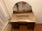 Authentieke kaptafel met marmer blad & spiegel, Ophalen, Gebruikt, 100 tot 150 cm, Minder dan 100 cm