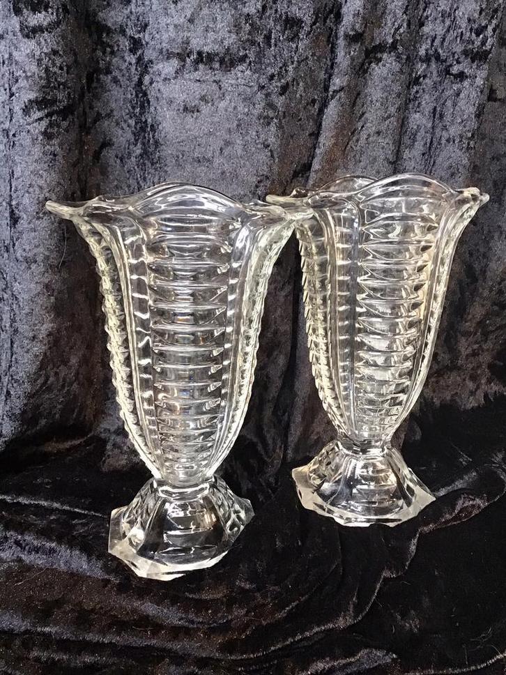 Oma's  glazen vaas,  jaren 60, Antiek en Kunst, Antiek | Glas en Kristal, Ophalen of Verzenden