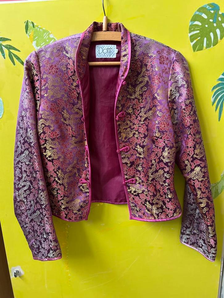 Chinees Jasje Dotti Maat S, in zeer goede staat (roze), Kleding | Dames, Jasjes, Kostuums en Pakken, Zo goed als nieuw, Jasje