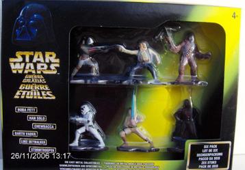 Star Wars 6 metalen figuurtjes  Darth Vader, Stormtrooper,  beschikbaar voor biedingen