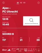 3 x Ajax Utrecht, 1e ring naast elkaar, mooie plaatsen, Tickets en Kaartjes