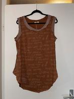 ambika bruine tanktop shirt met tekst opdruk mt 40, Maat 38/40 (M), Bruin, Ophalen of Verzenden, Zo goed als nieuw