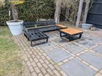 Lounge set, zonder kussens met gratis tafel, 5 zitplaatsen, Kunststof, Gebruikt, Ophalen of Verzenden