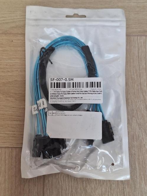 4x SATA naar SATA Interne Kabel 50cm NIEUW, Computers en Software, Pc- en Netwerkkabels, Nieuw, Ophalen of Verzenden