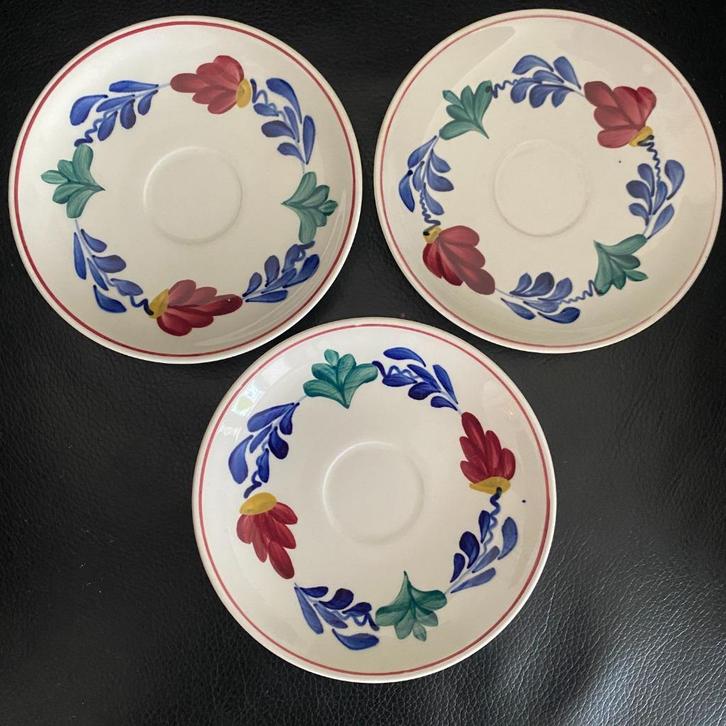 Drie schoteltjes Boerenbont - P. Regout Maastricht, Antiek en Kunst, Antiek | Servies los, Ophalen of Verzenden