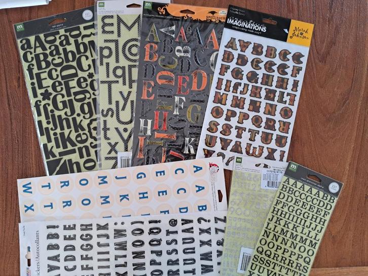 8X STICKERS LETTERS CIJFERS ALPHABET JOURNAL PLANNER KAARTEN, Hobby en Vrije tijd, Scrapbooking, Nieuw, Versiering of Embellishment