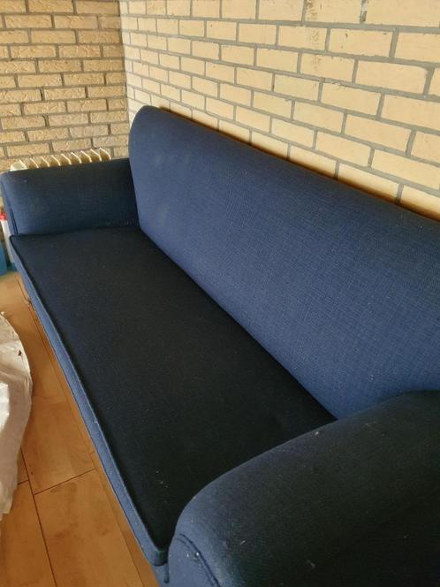 zitbank, Huis en Inrichting, Banken | Bankstellen, Gebruikt, Rechte bank, 200 tot 250 cm, 75 tot 100 cm, Hout, Stof, Ophalen