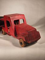 Houten Speelgoed Vrachtwagen met Oplegger - 1950, Antiek en Kunst, Antiek | Speelgoed, Ophalen of Verzenden