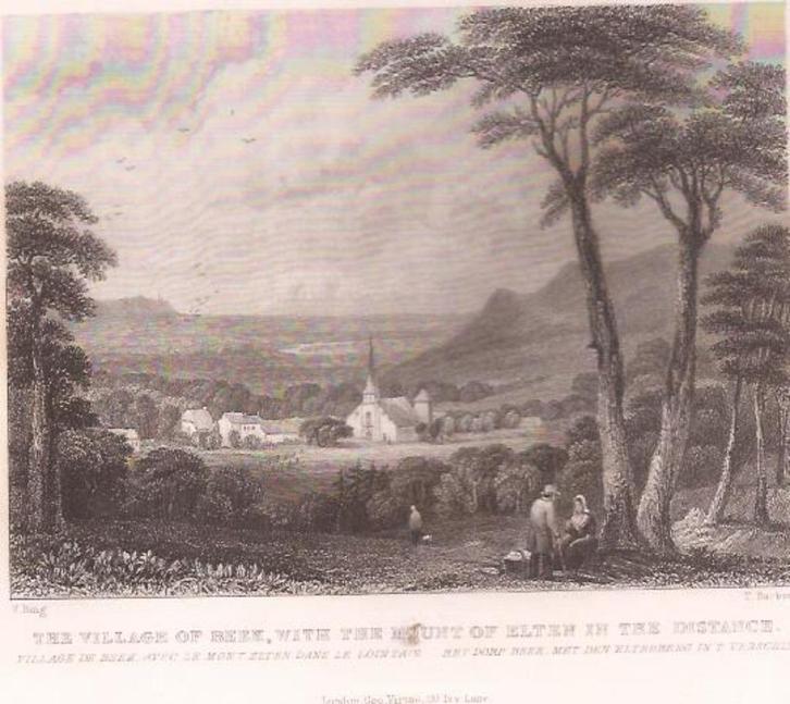 The Village of Beek, with the Mount of Elten in the Distance, Antiek en Kunst, Kunst | Etsen en Gravures, Ophalen of Verzenden