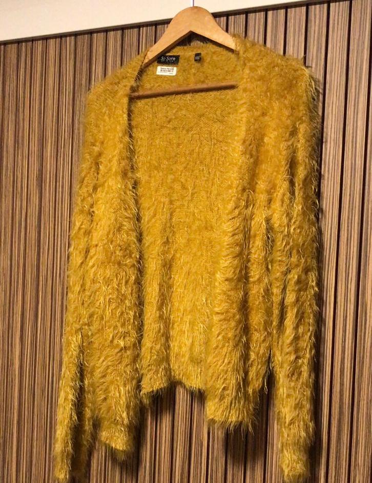 So Soire oker geel nieuw fluffy harig vest XXL oto 65cm, Kleding | Dames, Truien en Vesten, Nieuw, Maat 46/48 (XL) of groter, Geel