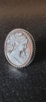 Zilveren vintage ring camee gemerkt niekerk te schoonhoven, Verzenden, Dame, Zilver, Zilver