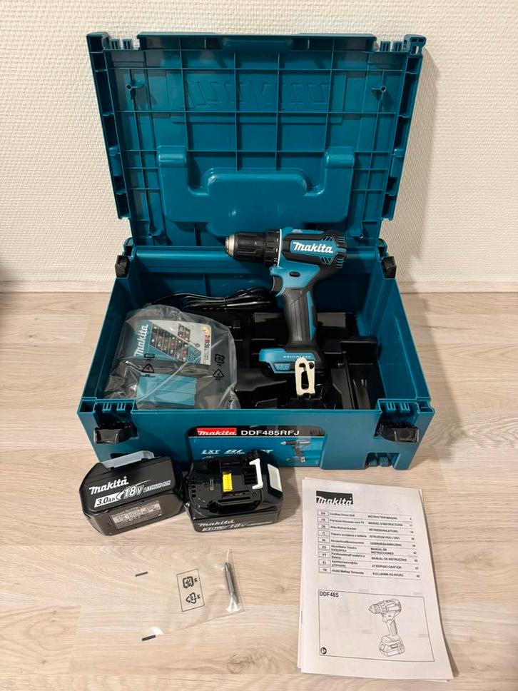 Nieuwe Makita accu schroefboormachine DDF485RFJ, Doe-het-zelf en Verbouw, Gereedschap | Boormachines, Nieuw, Boor- en Schroefmachine