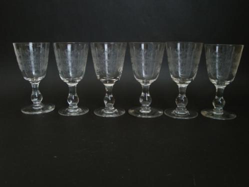 set geslepen guilloche glas port sherry Leerdam kristalunie, Antiek en Kunst, Antiek | Glas en Kristal, Ophalen of Verzenden