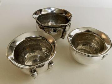 Verzilverde schaaltjes - 3 stuks beschikbaar voor biedingen